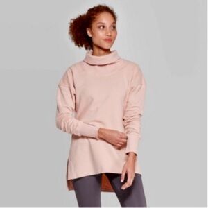 Champion Pink Cowl Turtleneck Sweater Oversized Fit